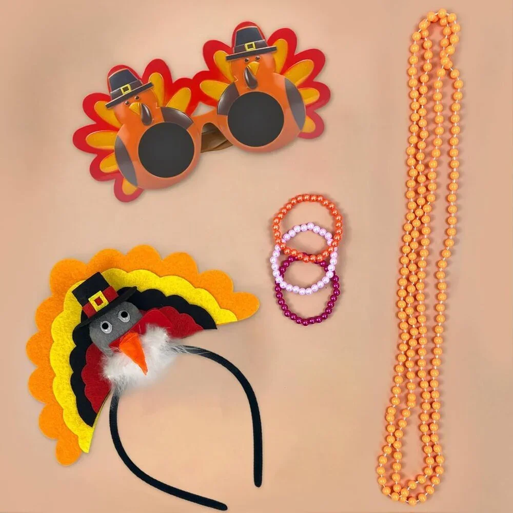 Thanksgiving Party Accessories Turkey Headband and Sunglasses Costume Props
